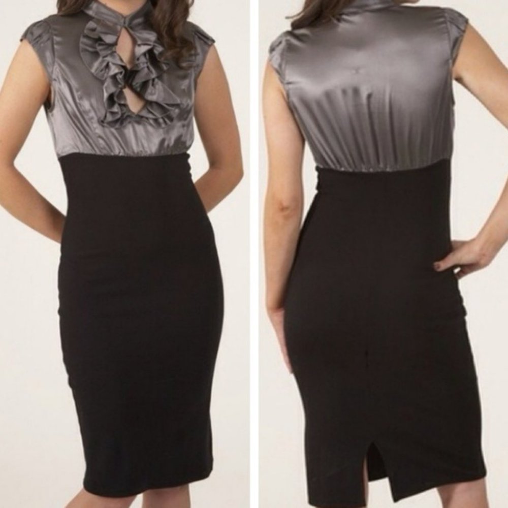 Nu Collective Silk Ruffled Cocktail Dress S
